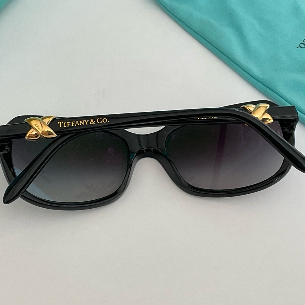 Tiffany & Co. Black Sunglasses with Teal Case - Picture 4 of 8